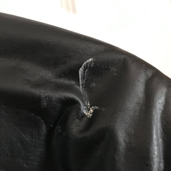 London Fog Mens Black Leather Bomber Jacket LG Vintage - Picture 9 of 12